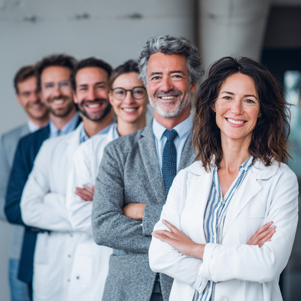 Група усмихнати възрастни хора от европейски произход на кухня, готвещи здравословна храна заедно и изглеждащи щастливи и енергични